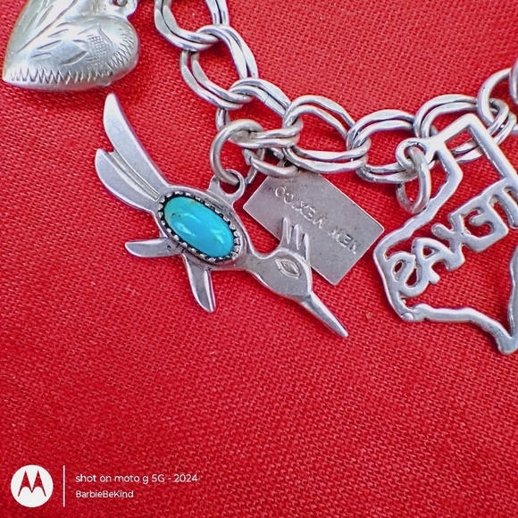 $5 Strt On Sat 12:30!Vtg Sterling Silver Charm Bracelet 12 Sterling Chrms. 7.5"​ - Picture 2 of 15